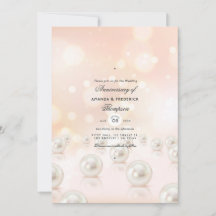 Convite de Aniversário de Casamento de Pérola de 3