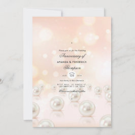 Convite de Aniversário de Casamento de Pérola de 3