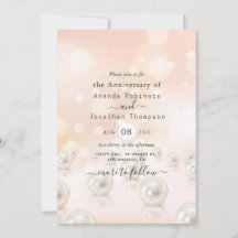 Convite de Aniversário de Casamento de Pérola de 3