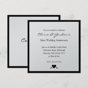 Convite de Aniversário de Casamento de Prata