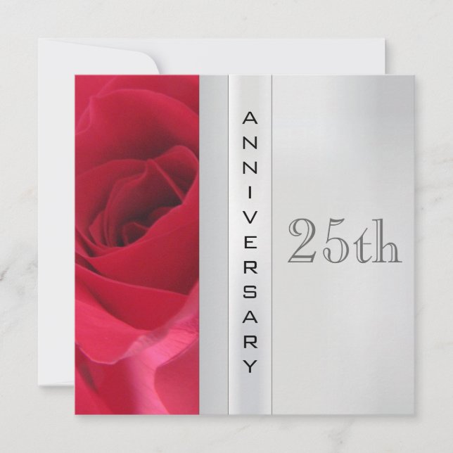 Convite de Aniversário de Casamento de Prata (Frente)