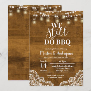 Convite de Aniversário de Casamento de Renda Nós A