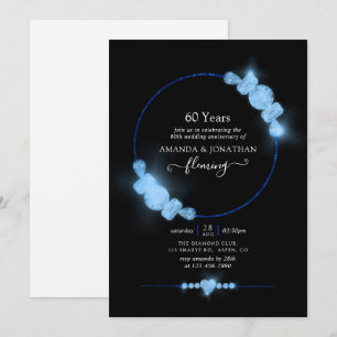Convite de Aniversário de Casamento Diamante Azul
