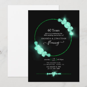 Convite de Aniversário de Casamento Diamante Verde