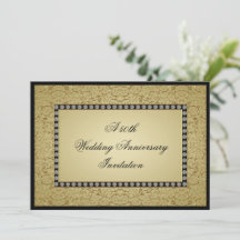 Convite de Aniversário de Casamento Dourado Flouri
