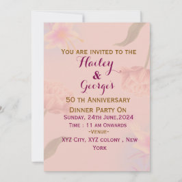 Convite de Aniversário de Casamento Elegante