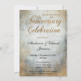 Convite de Aniversário de Casamento Elegante Pintu