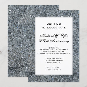 Convite de Aniversário de Casamento Faux Sparkle