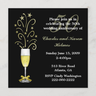 Convite de Aniversário de Casamento Festivo