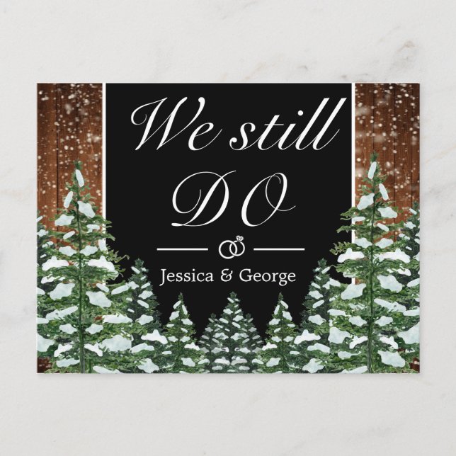 Convite de Aniversário de Casamento Floresta Nevad (Frente)