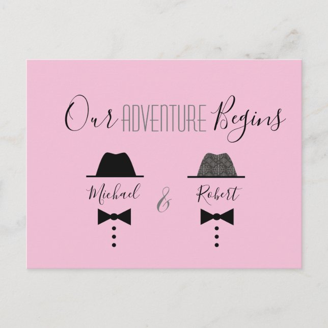 Convite de Aniversário de Casamento Gay (Frente)