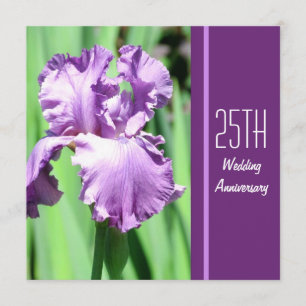 Convite de Aniversário de Casamento Íris Roxa