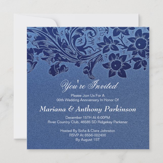 convite de aniversário de casamento lindo (Frente)