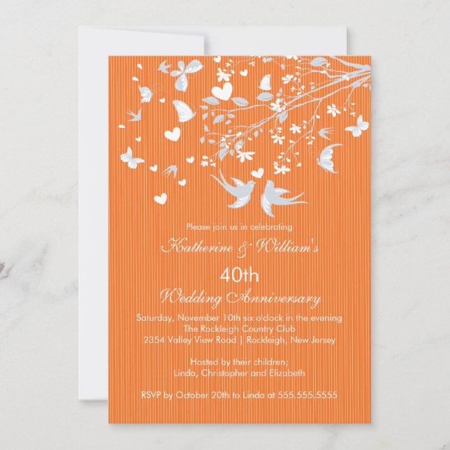 Convite de Aniversário de Casamento Modern Love Bi (Frente)