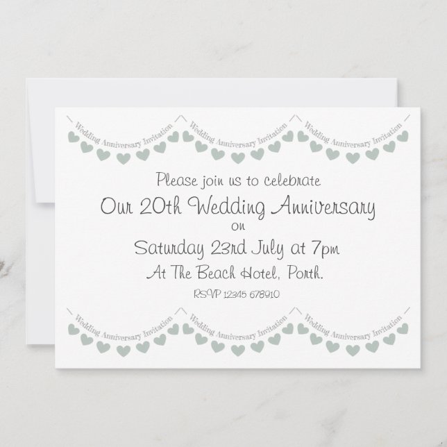 Convite de Aniversário de Casamento Moderno na Chi (Frente)