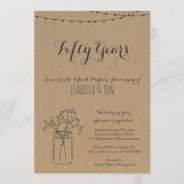 Convite de Aniversário de Casamento | Papel Kraft 