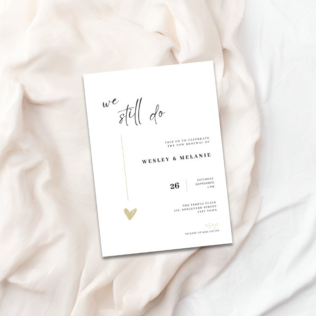 Convite de Aniversário de Casamento para Renovação (vow renewal wedding invitation)