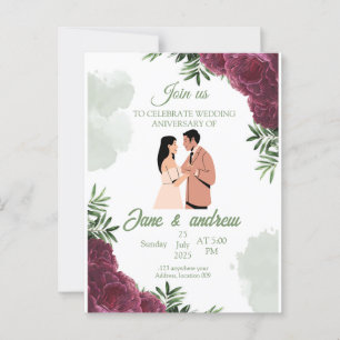 Convite de Aniversário de Casamento Personalizado