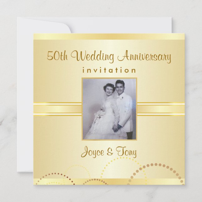 Convite de Aniversário de Casamento Personalizado  (Frente)