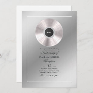 Convite de Aniversário de Casamento Platinum