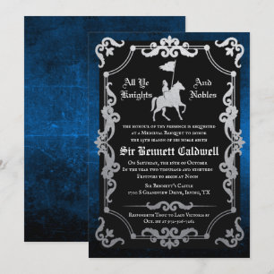 Convite de Aniversário de Cavaleiro Medieval Joust