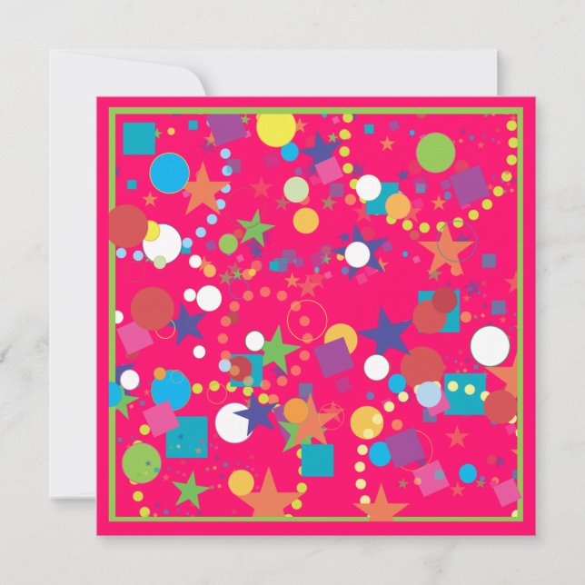 Convite de aniversário de Celebração de Confetti (Frente)