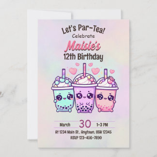 Convite de aniversário de Chá