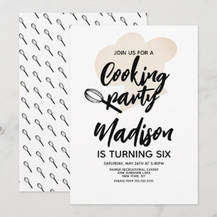 Convite de Aniversário de Chef de Cozinha Padeiro