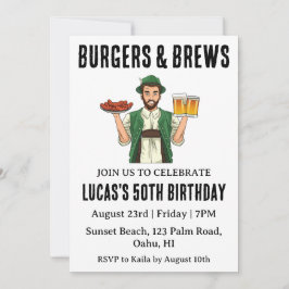 convite de aniversário de churrasco de cerveja