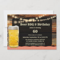 Convite de aniversário de CHURRASCO de cerveja