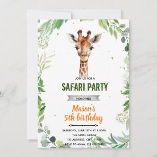 convite de aniversário de chuveiro de girafa