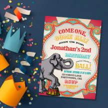 Convite de Aniversário de Circo