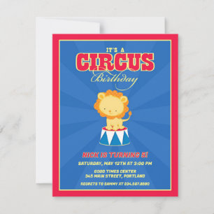 Convite de aniversário de circo/carnaval