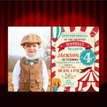 Convite de aniversário de circo Convite de carnava