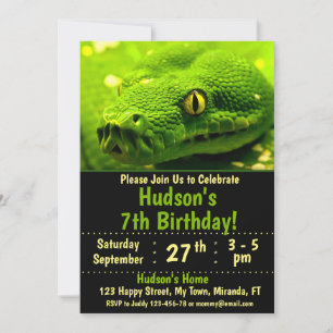 convite de aniversário de cobra