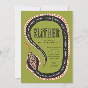 Convite de aniversário de Cobra de Slither