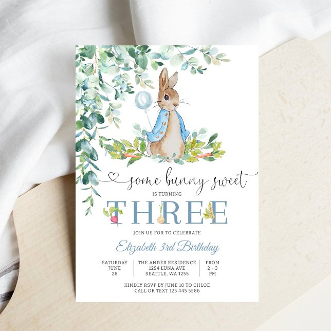 Convite de Aniversário de Coelhinha Menina (Criador carregado)