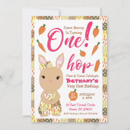 Convite de Aniversário de Coelhinho Fofo para Meni