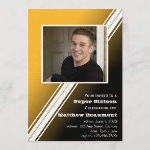 Convite de aniversário de competência Dourado