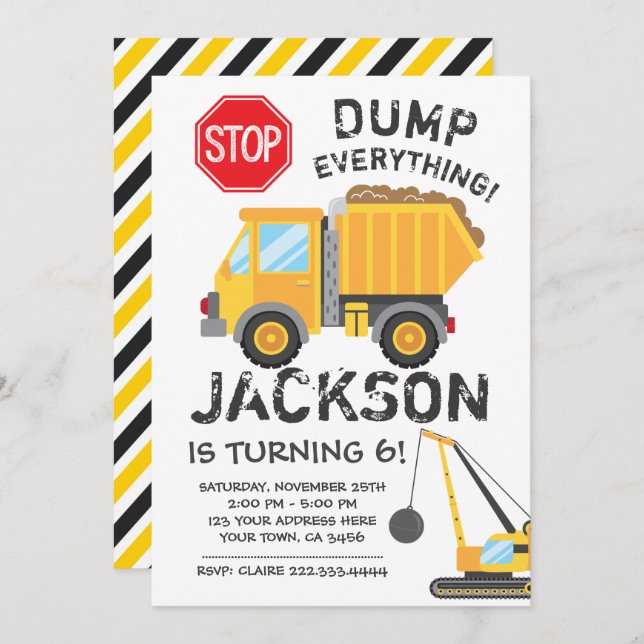 Convite de aniversário de construção (Frente/Verso)