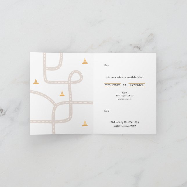 Convite de aniversário de construção (Interior)