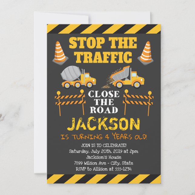 Convite de aniversário de construção (Frente)