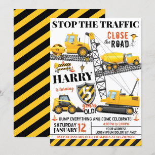 Convite de aniversário de construção