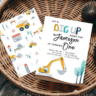 Convite de aniversário de construção