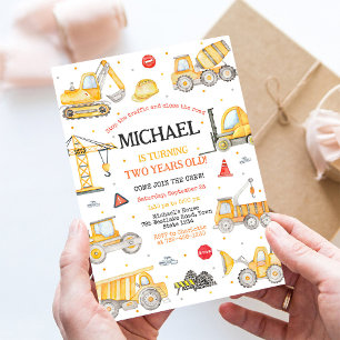 Convite de aniversário de construção