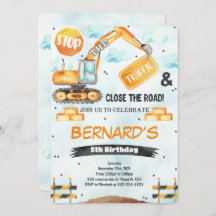 Convite de aniversário de construção