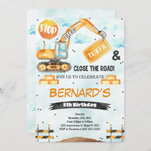 Convite de aniversário de construção