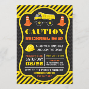 Convite de aniversário de construção com envelo