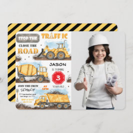 Convite de aniversário De Construção Com Foto