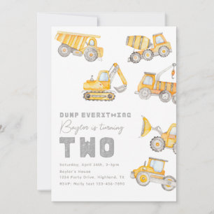 Convite de aniversário de construção Construção